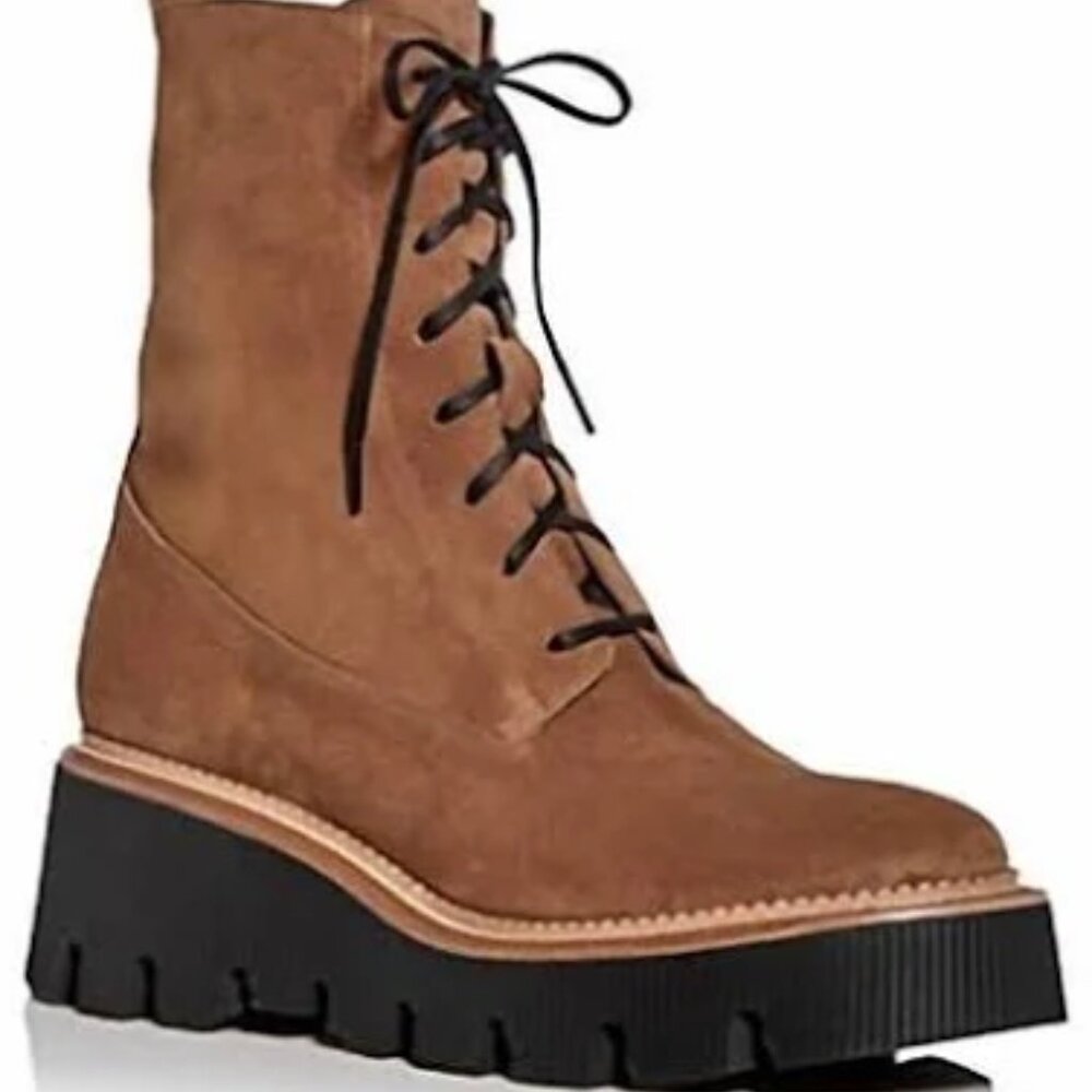 Freda Salvador - Women's Billie Platform Combat Boots - Brown Suede - Size 7